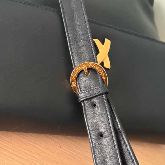 Vintage 80s 90s Paloma Picasso Italian Genuine Black Leather Crossbody Bag - Picture 4 of 12